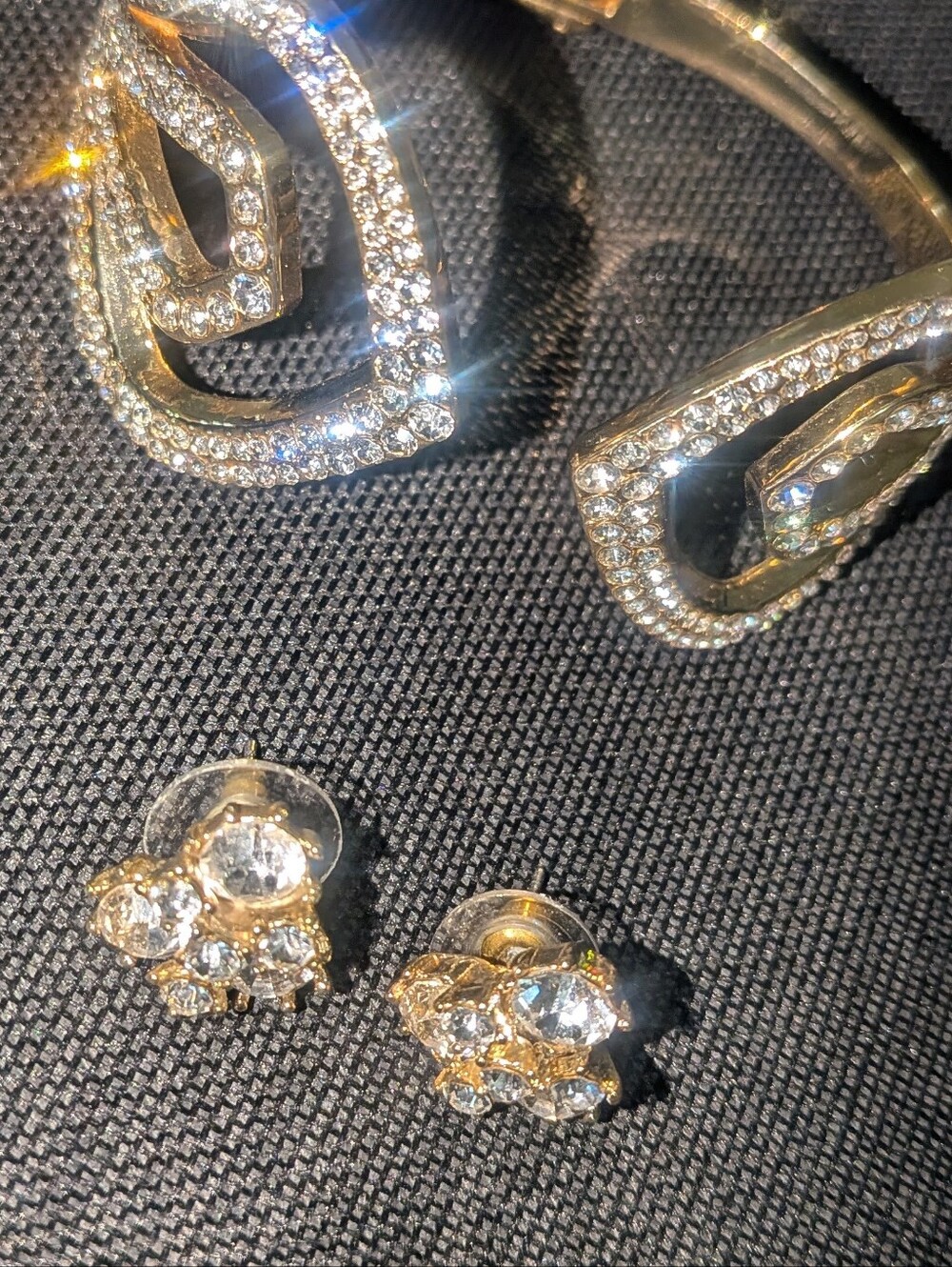 Gold Bracelet And Matching Earrings